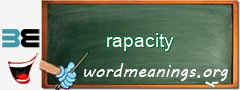 WordMeaning blackboard for rapacity